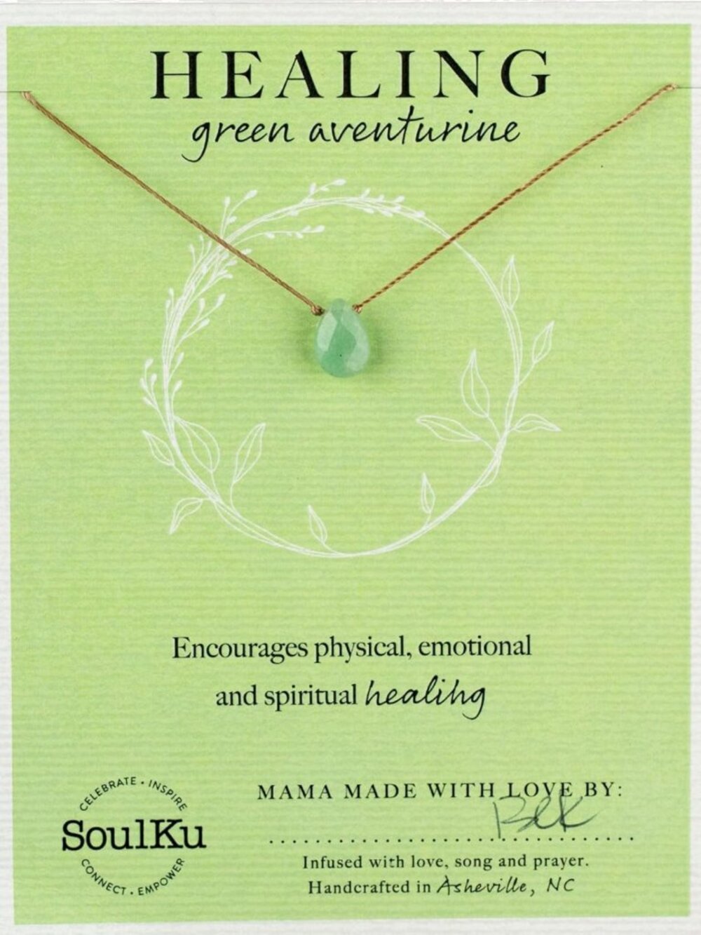 Handcrafted Empowerment Necklace with Healing Crystal - Inspirational Jewelry